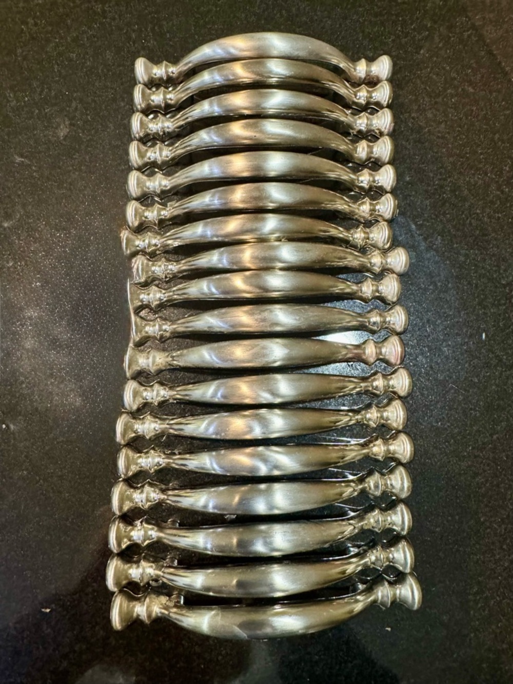 Classic brushed nickel Cabinet Pull Handles. With screws. Pack of 18. 5” length.